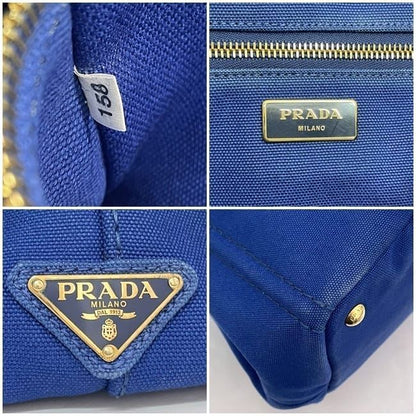 Prada Tote Bag Blue Cobalto Canapa