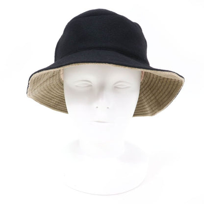Hermes 100% Cashmere Silver Hardware Cadenas Zip Bucket Hat Black 56 Made In