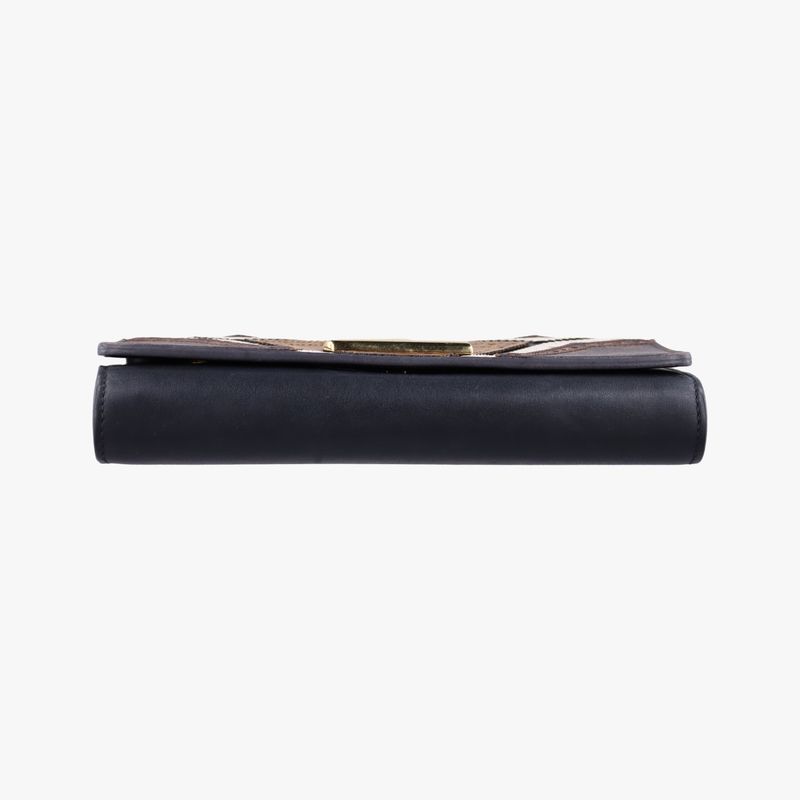 Louis Vuittonportefeuille Twisted Chain Wallet Black And Brown And White PVC