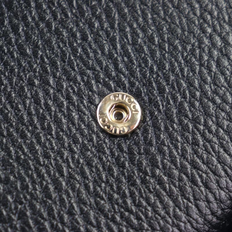 Gucci 615524 Leather Interlocking G Grained Accordion Closure Long Wallet With