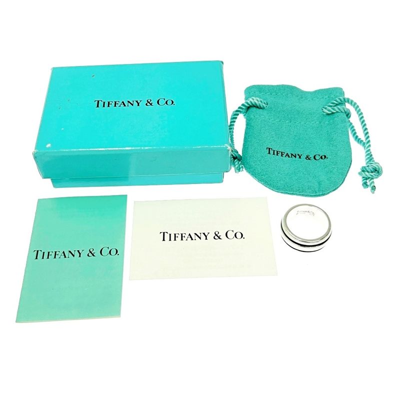 Tiffany & Co Silver Grooved Double Line Ring 9.4g 925 Engraved 434280 Ring