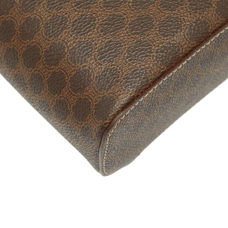 Celine Macadam Vanity Bag Handbag Brown PVC Leather Women Celine