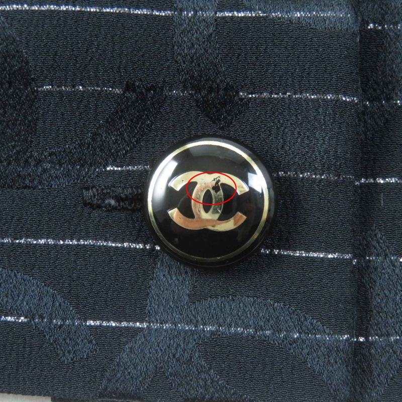 CHANEL 23P P74411 Silk Coco All Over Pattern And Stripes Cache-coeur Short