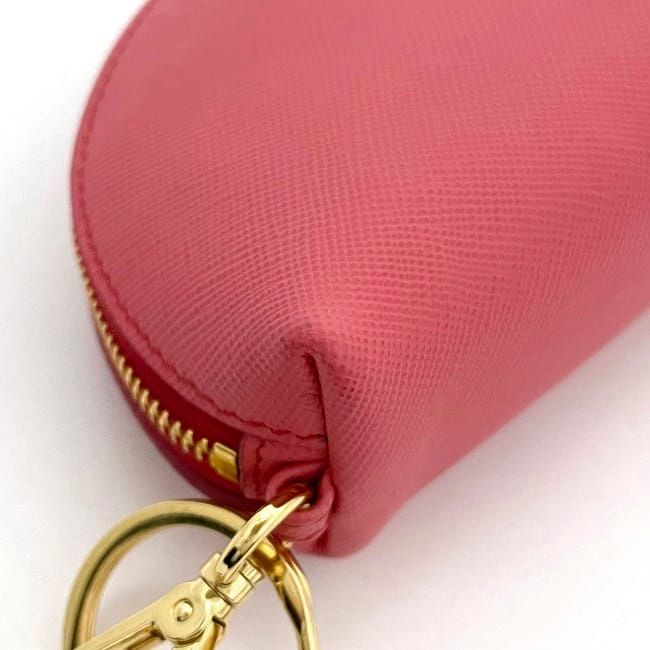 Prada Coin Case Pink 1m1218 Excellent Condition Saffiano Leather Preowned