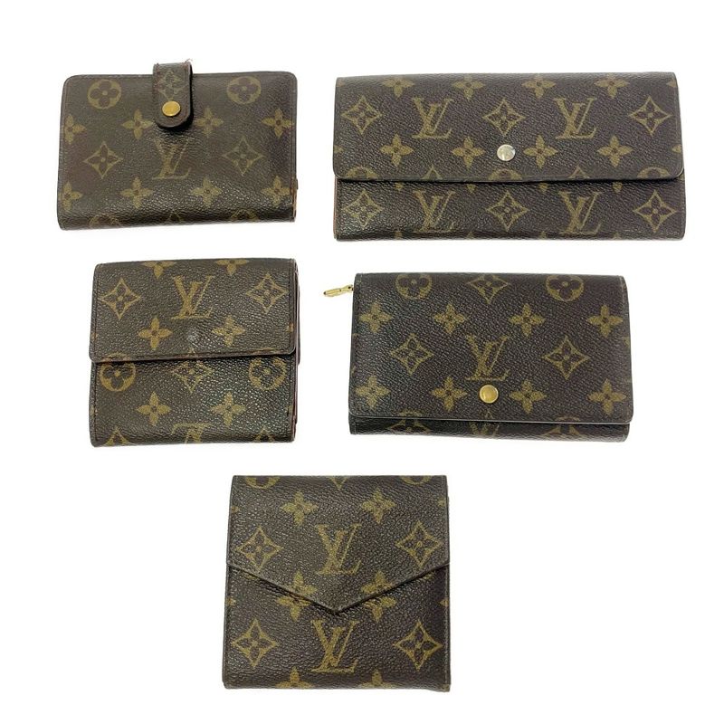Louis Vuitton Monogram PVC Wallet Set of 5 Brown 414856 Bifold Wallets