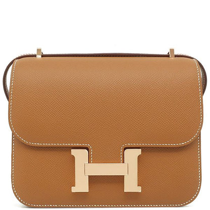 Hermes Shoulder Bag Constance 3 Mini Miroir Vaux Epson Gold Rose Gold Hardware