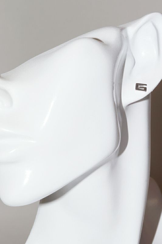 Gucci Earrings 18K White Gold G Logo Studded Earrings