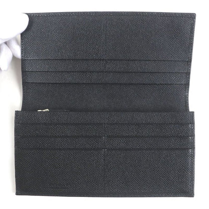 Bvlgari Leather Bvlgari Man Silver Hardware Long Wallet Black With Box Made In