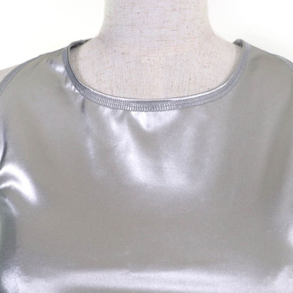 Fendi Faf119 Zucca Pattern FF Logo Tank Top Silver 40 Genuine