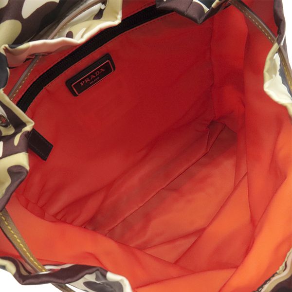 Prada 2way Bag Camouflage Pattern Shoulder Nylon Leather Sabbia Silver Hardware