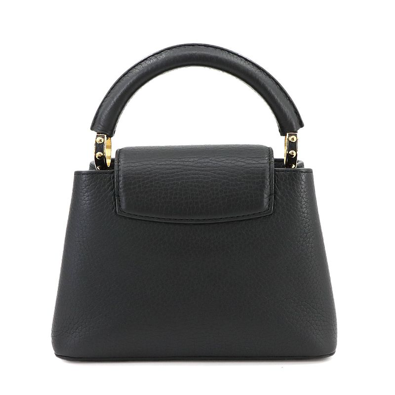 Louis Vuitton Capucines MINI 2way Hand Shoulder Bag Taurillon Leather Noir