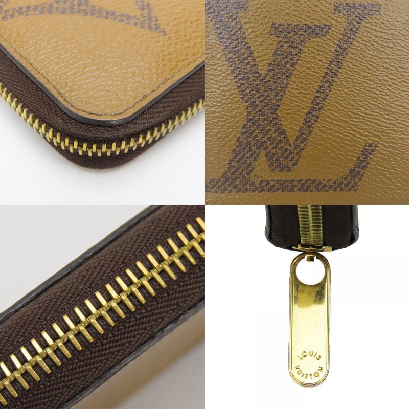 Louis Vuitton Long Wallet Zippy Wallet M69353 Monogram Reverse Brown Gold