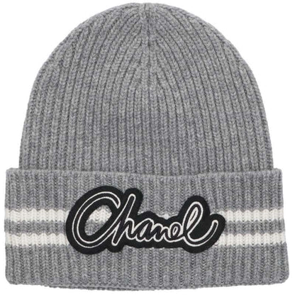 Chanel Logo Patch Knit Cap Beanie Men's
