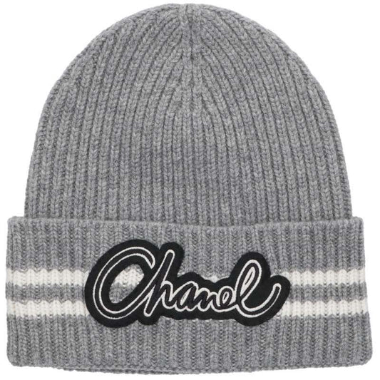 Chanel Logo Patch Knit Cap Beanie Men's