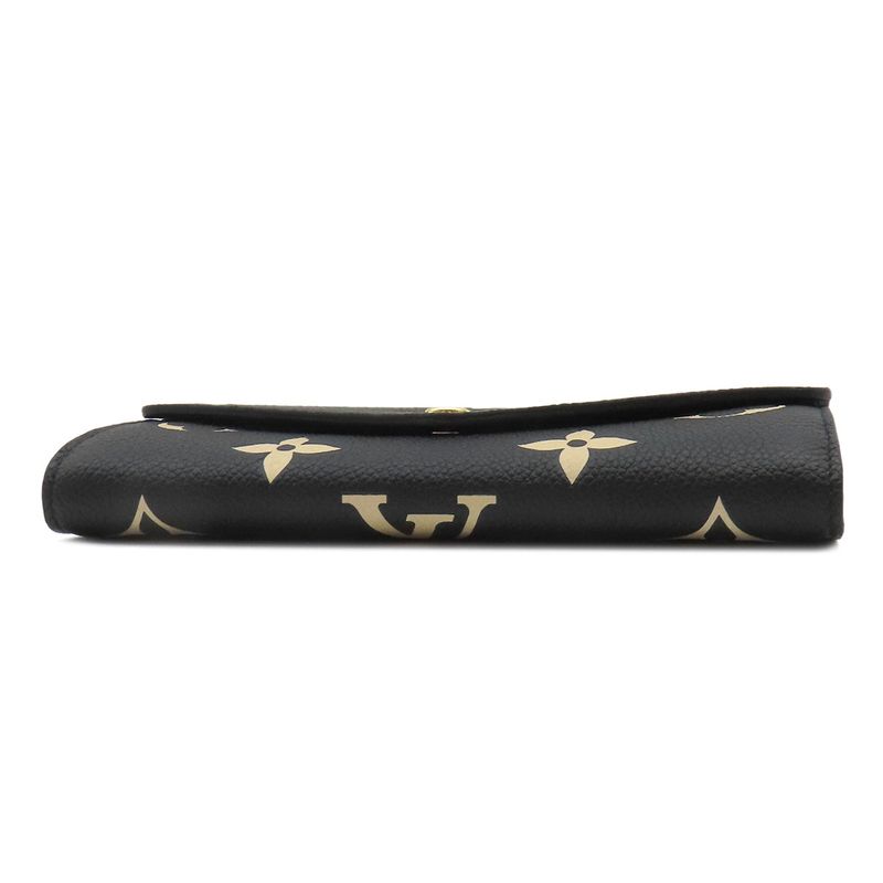 Louis Vuitton Long Wallet Portefeuille Sarah Monogram Empreinte Black and Beige