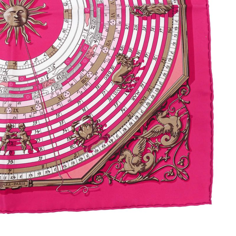 Hermes Carre 45 Scarf Astrology Petit Carre DIES ET HOPE Silk Pink