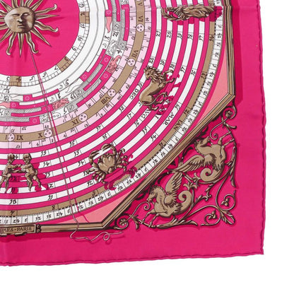 Hermes Carre 45 Scarf Astrology Petit Carre DIES ET HOPE Silk Pink