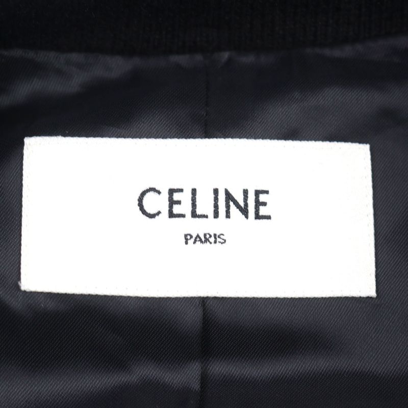 Celine 22AW 2v09m896c BOY DOLL Teddy Jacket Boy Doll Back Logo Leather Cutting