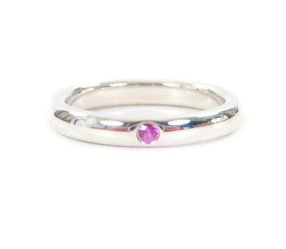 Tiffany & Co Elsa Peretti Stacking Band Ring Ag925 Pink Sapphire