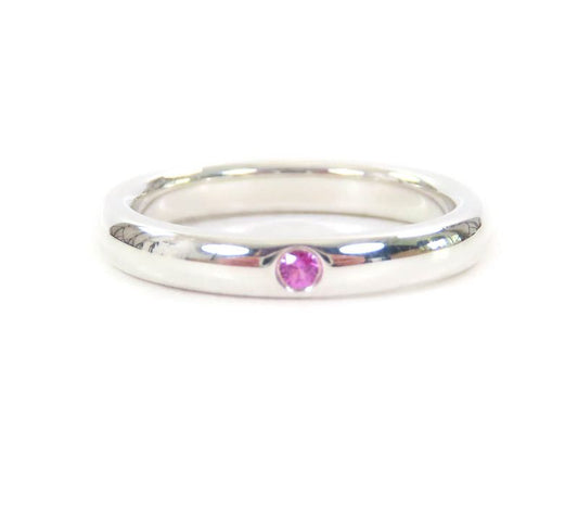 Tiffany & Co Elsa Peretti Stacking Band Ring Ag925 Pink Sapphire