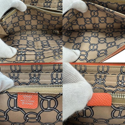 Hermes Azap Long Silk Inn Round Zipper Long Wallet Branded Card Holder Coin