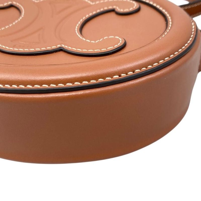 Celine Shoulder Bag Oval Purse Crossbody Bag 10i703 Cuir Triomphe Brown Gold