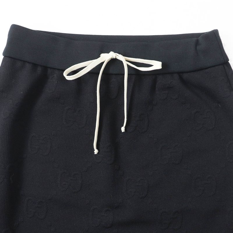 Gucci 655183 GG Pattern Jersey Jacquard Skirt Black S Genuine