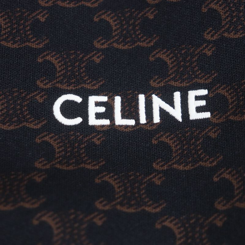 Celine 23SS 2y74a366 Monogram Triomphe Charm Logo Embroidery Zip-up Tracksuit