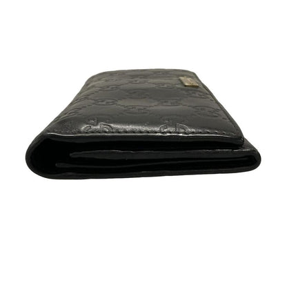 Gucci Long Wallet Stripe Line Metal Bar 244946 Black Leather