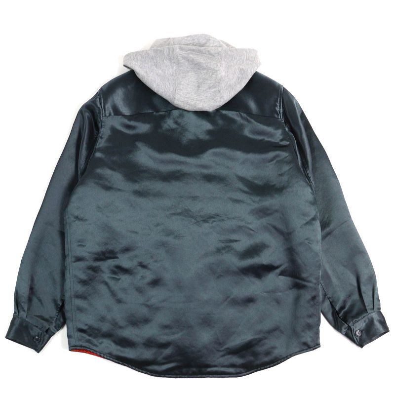 Gucci 604112 World WIDE Logo Patch Hooded Cotton Filled Zip-up Shirt Jacket