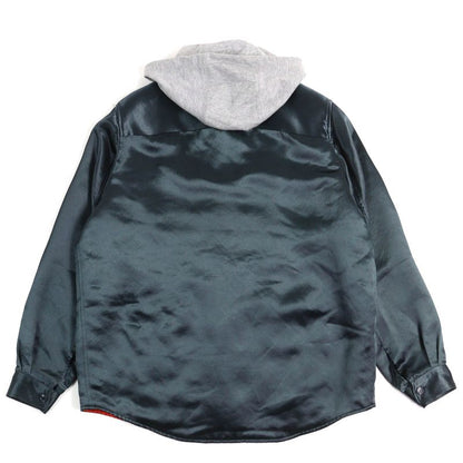 Gucci 604112 World WIDE Logo Patch Hooded Cotton Filled Zip-up Shirt Jacket