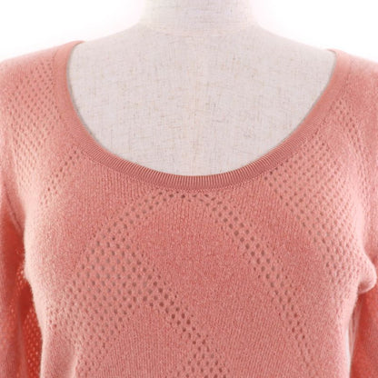 Hermes 22AW 2h2618dc Wool Cashmere Blend Long Sleeve Knit Top Pink 34 Made In