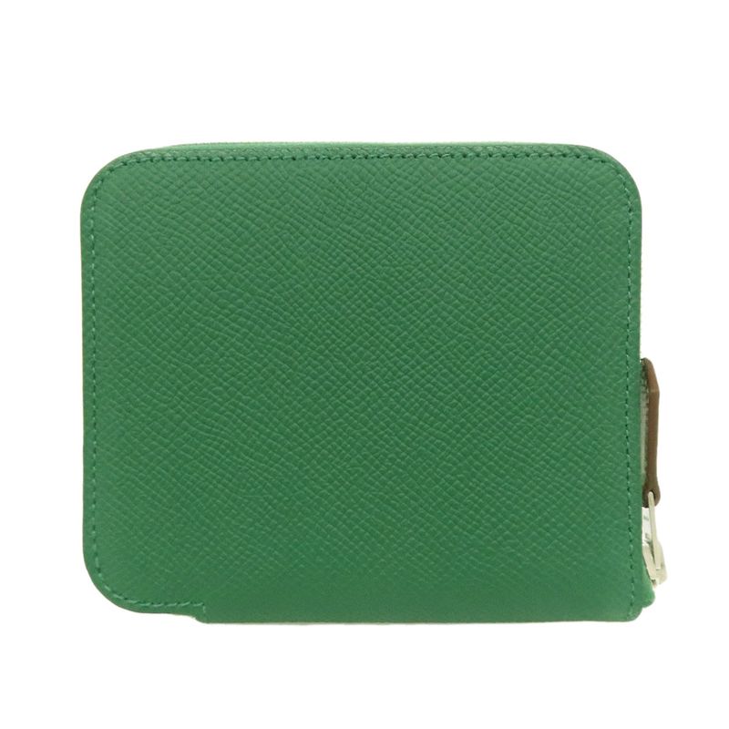 Hermes Azap Silk Inn Compact Silver Hardware Coin Case Epson Women