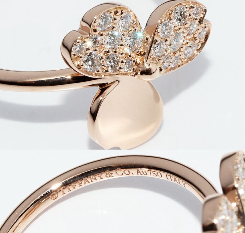 Tiffany & Co Ring 18K Pink Gold Diamond 19P Paper Flower Ring