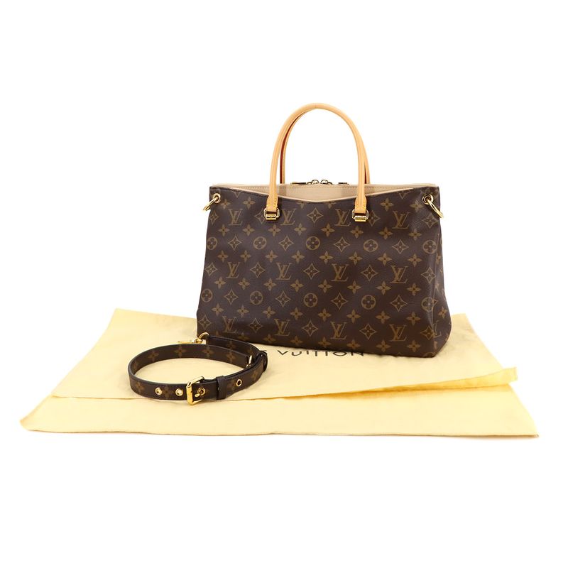 Louis Vuitton Monogram Pallas 2way Hand Shoulder Bag Dune M50066 Gold Hardware