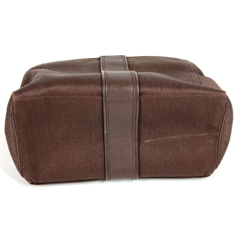 Hermes Pouch Acapulco Cles Ched Toilette MM Toile Chevron Brown