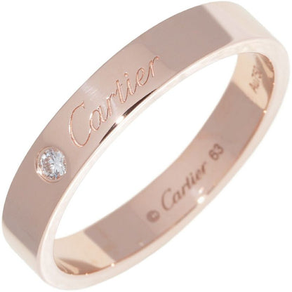 Cartier Ring 18K Pink Gold Diamond 1P (003ct) C De Cartier Ring Engraved Ring