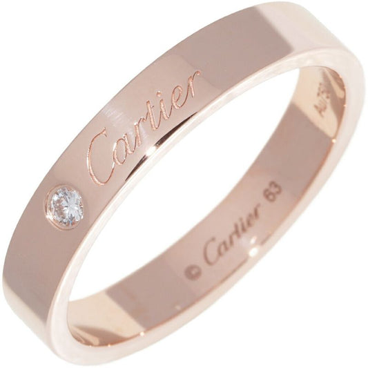 Cartier Ring 18K Pink Gold Diamond 1P (003ct) C De Cartier Ring Engraved Ring