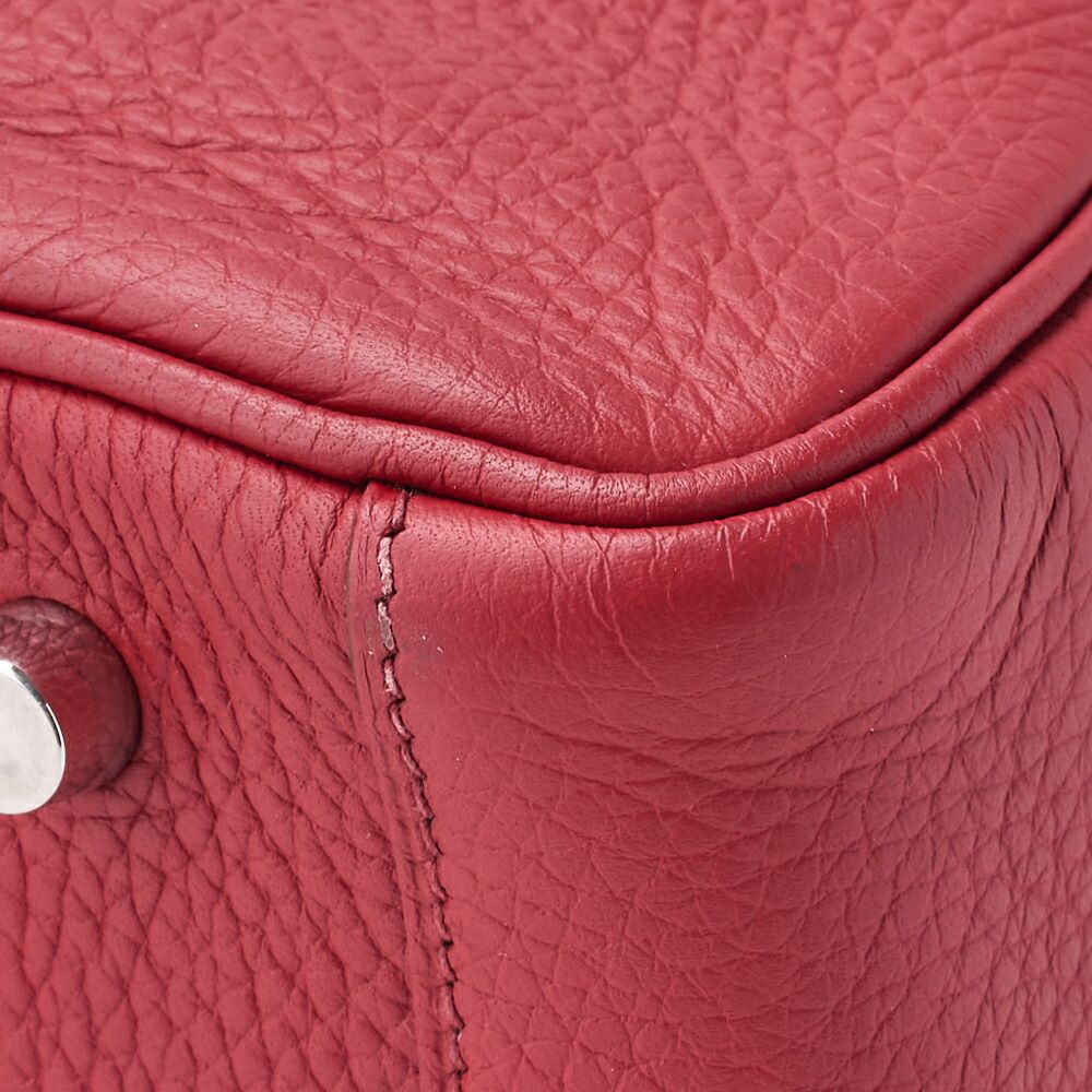 Hermes Lindy 30 2way Shoulder Bag Taurillon Clemence Rouge Casaque (silver