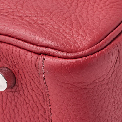 Hermes Lindy 30 2way Shoulder Bag Taurillon Clemence Rouge Casaque (silver