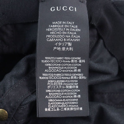 Gucci 492545 100% Cotton Logo-printed Hat With Headband Baseball Cap Black