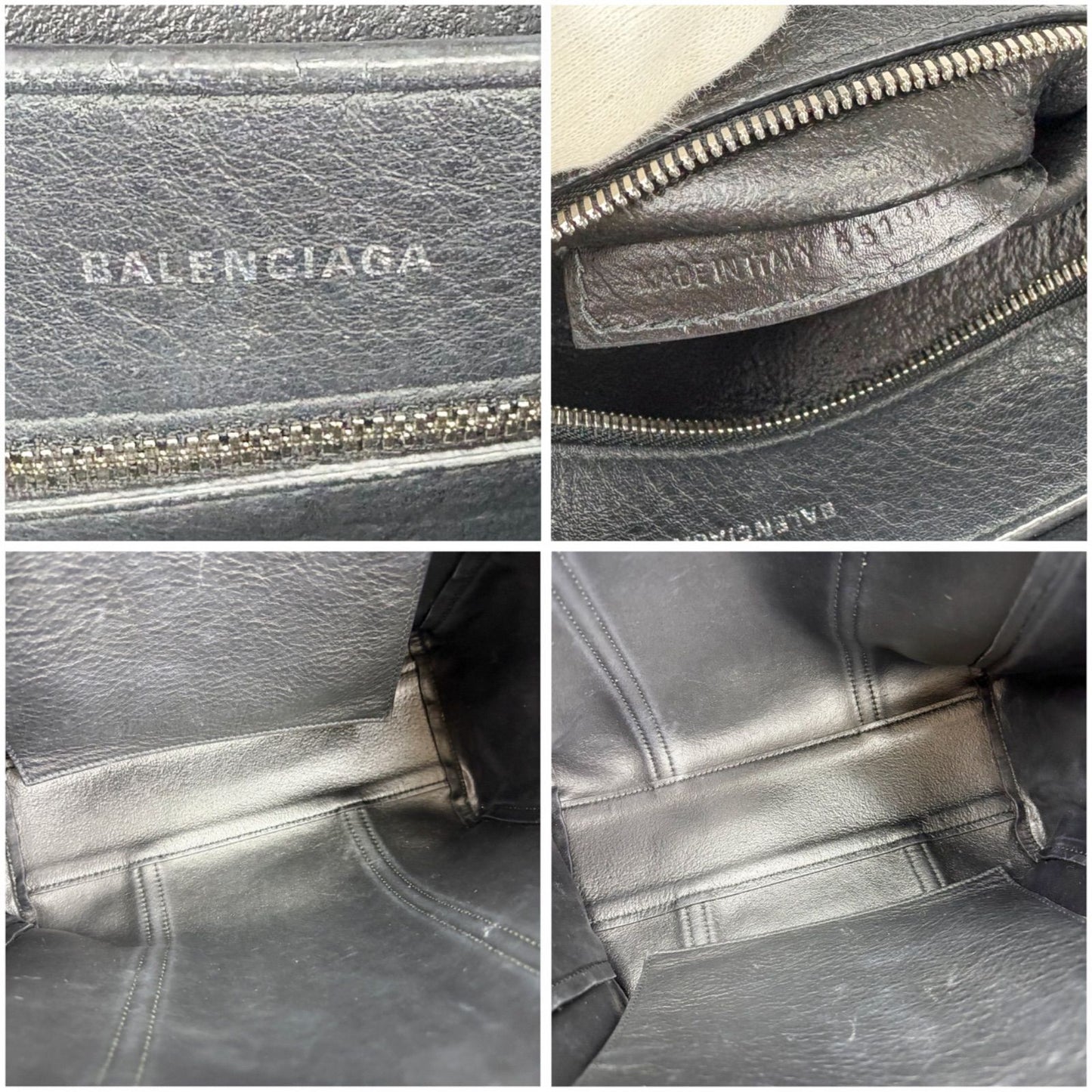 Balenciaga Everyday Tote 2way Wave Logo Black White Tote Bag Shoulder Bag