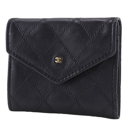 Chanel Bicolore Coco Mark Calf Black Ladies Coin Case