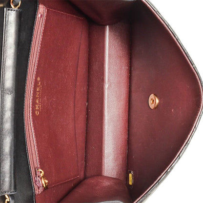 Chanel Matelasse Chain Shoulder Bag Lambskin Black Gold Hardware 8 Digits 14