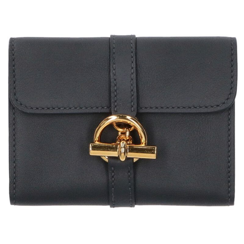 Hermes Glenan Compact W Engraved Ghardware Coin Case Men's