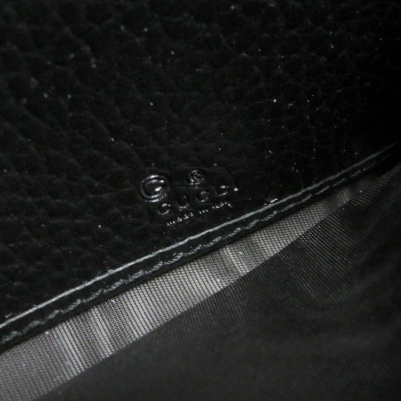 Gucci 615524 Leather Interlocking G Grained Accordion Closure Long Wallet With