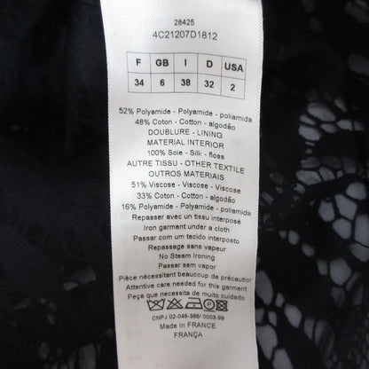 Christian DIOR Raf Simons Period Sheer All Lace Blouse Shirt Size F34 Navy