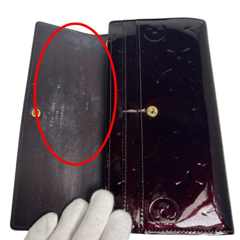 Louis Vuitton M93524 Vernis Portefeuille Sarah Long Wallet With Two-fold Zipper