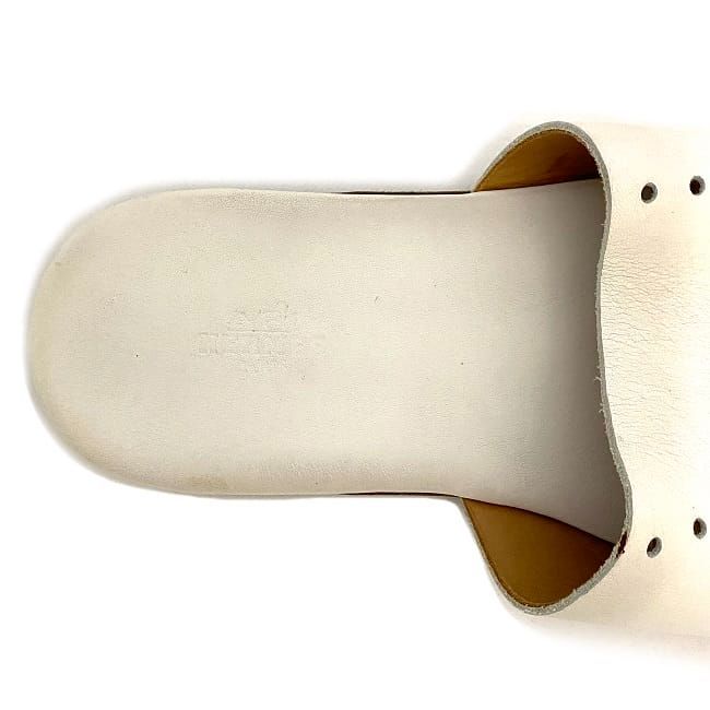 Hermes Sandals White Evelyn 40 25.0 cm Leather