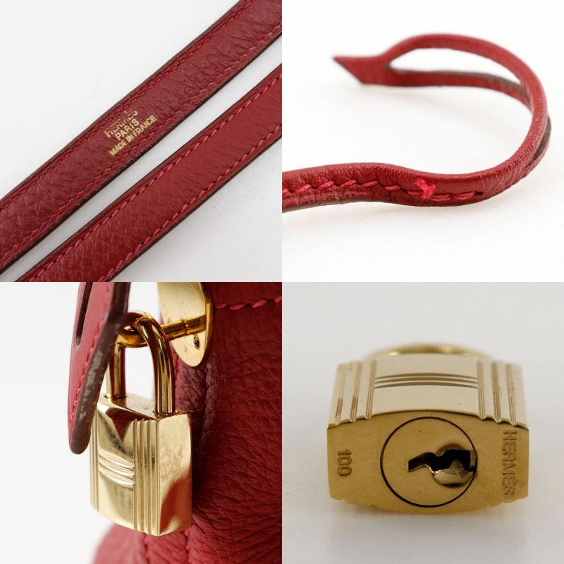 Hermes Bolide 35 2WAY Shoulder Taurillon Clemence Red/gold Hardware □G Ladies